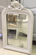 french antique crested foxed mirror